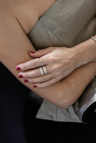 Two Line Thick Diamond Band