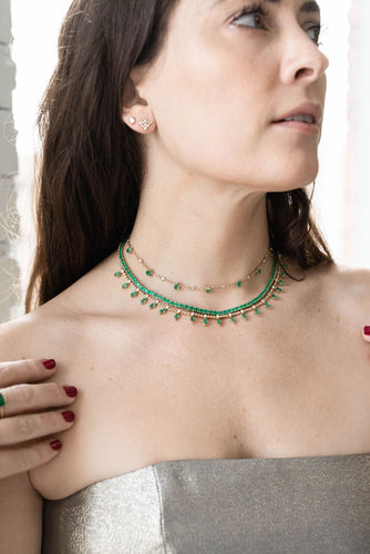 Marquise Emerald Drop Necklace