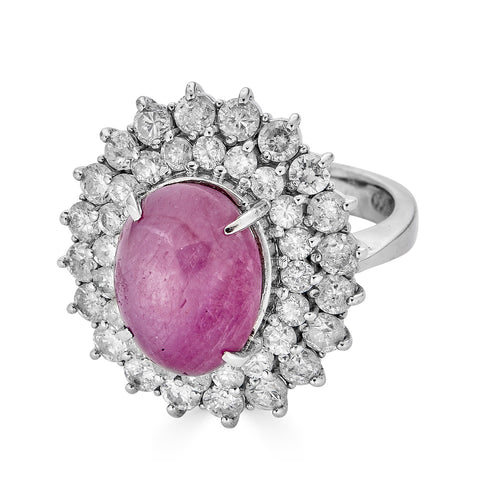 Oval Star Ruby Ring