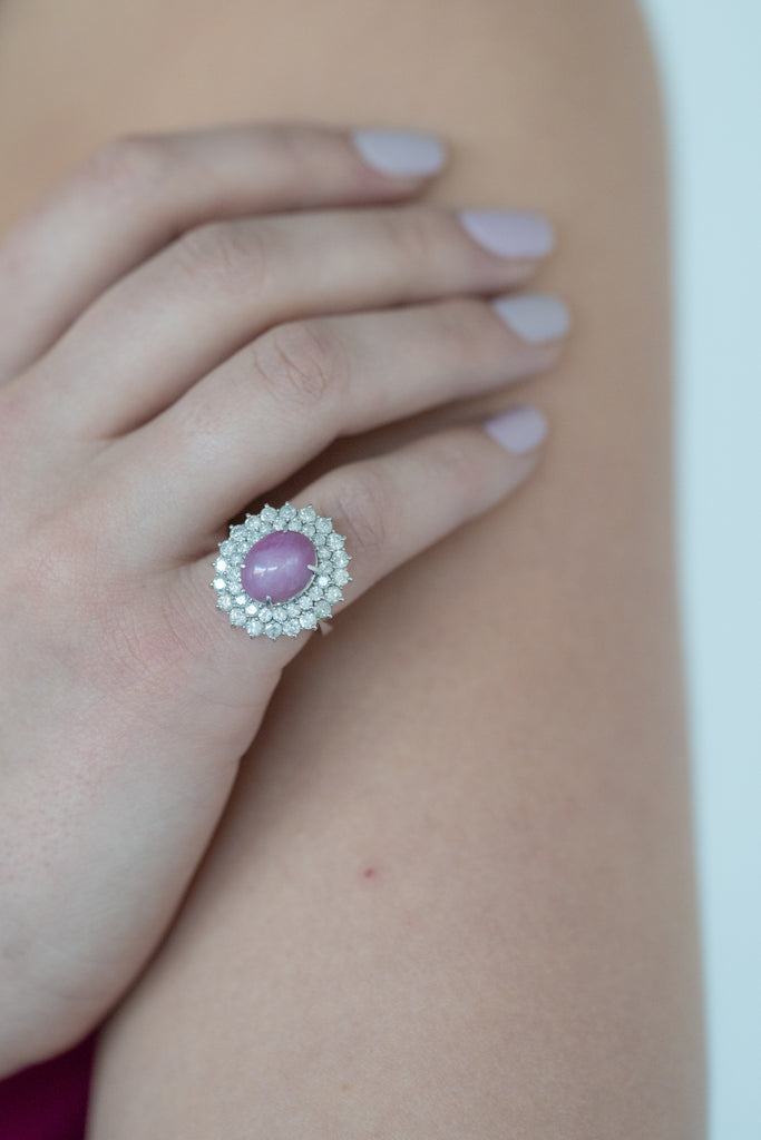 Oval Star Ruby Ring
