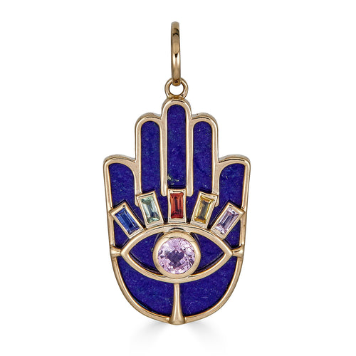 Lapis Lazuli Hamsa Hand Pendant