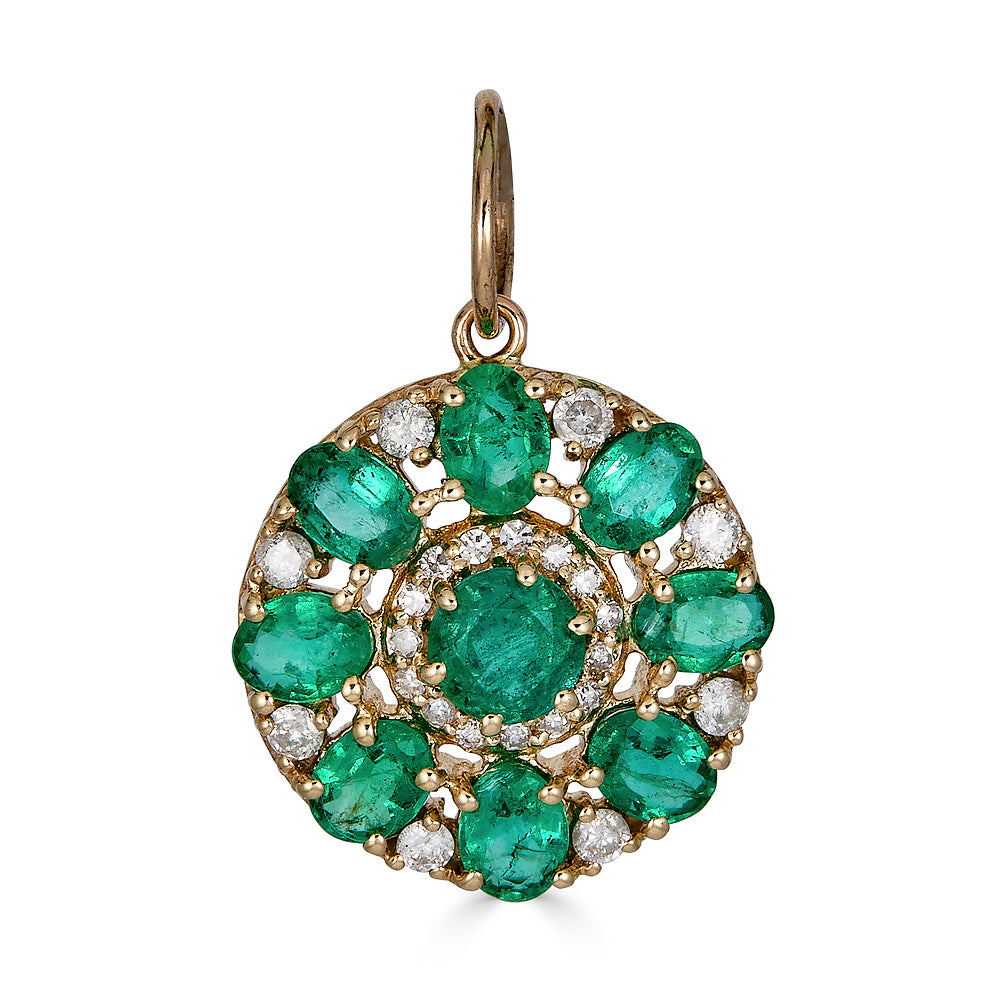 Small Circle Emerald Pendant