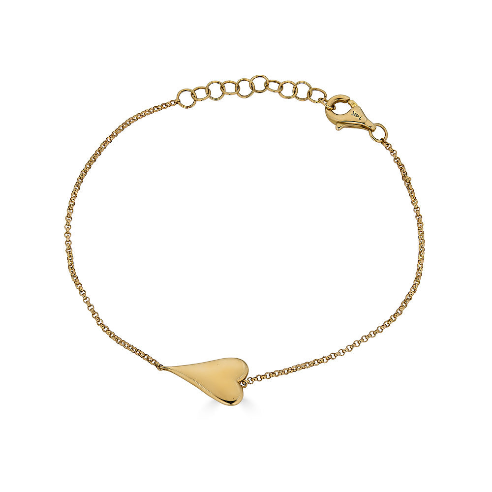 Gold Heart Pendant Bracelet