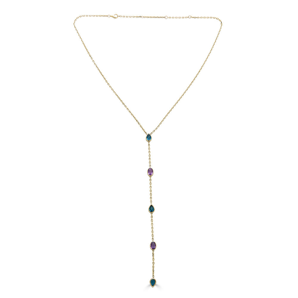 Amethyst and London Blue Topaz Necklace